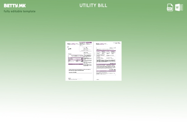 модерен стил Обединетото Кралство Прв шаблон за сметки за комунални услуги за га